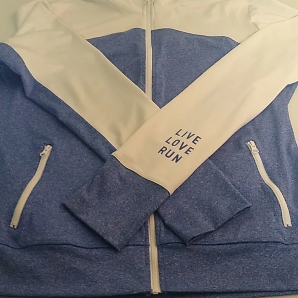 LIVE LOVE DREAM ATHLETIC, THUMB HOLES, ZIP POCKETS, RUNNING JACKET